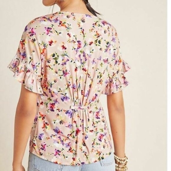 NWT! Dolan Floral Short Sleeve Button Blouse Size Small - Picture 9 of 9